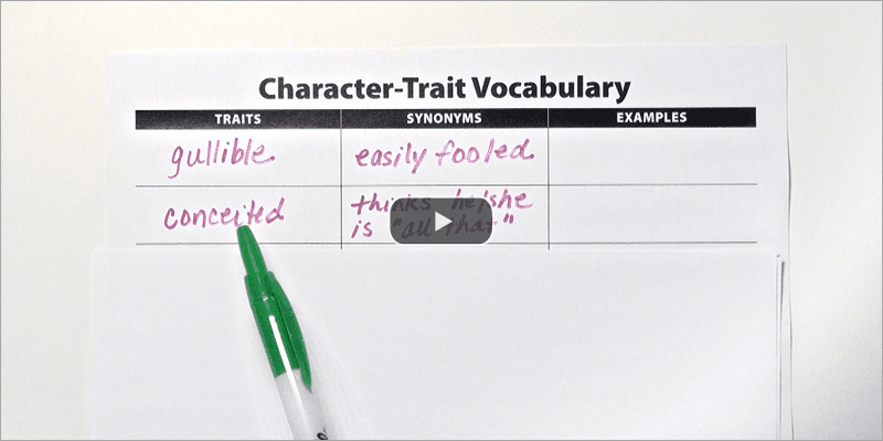 Clarify character traits versus feelings