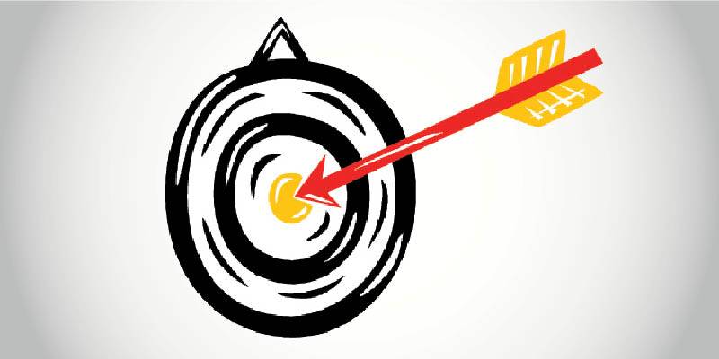 Arrow hitting bullseye