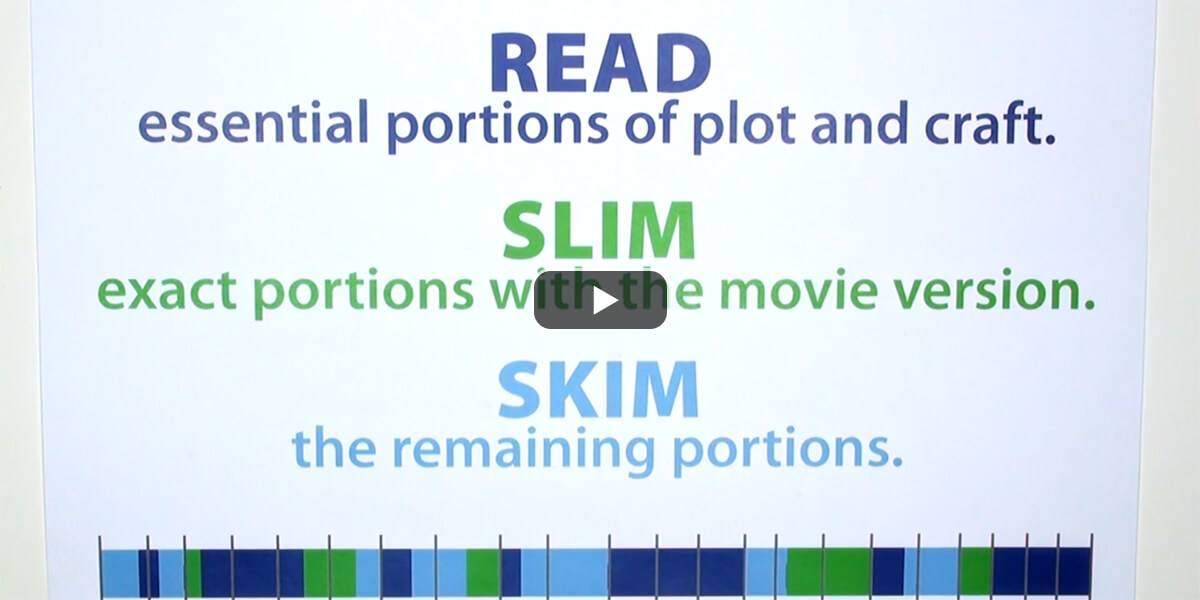 Skim and slim portions of a novel