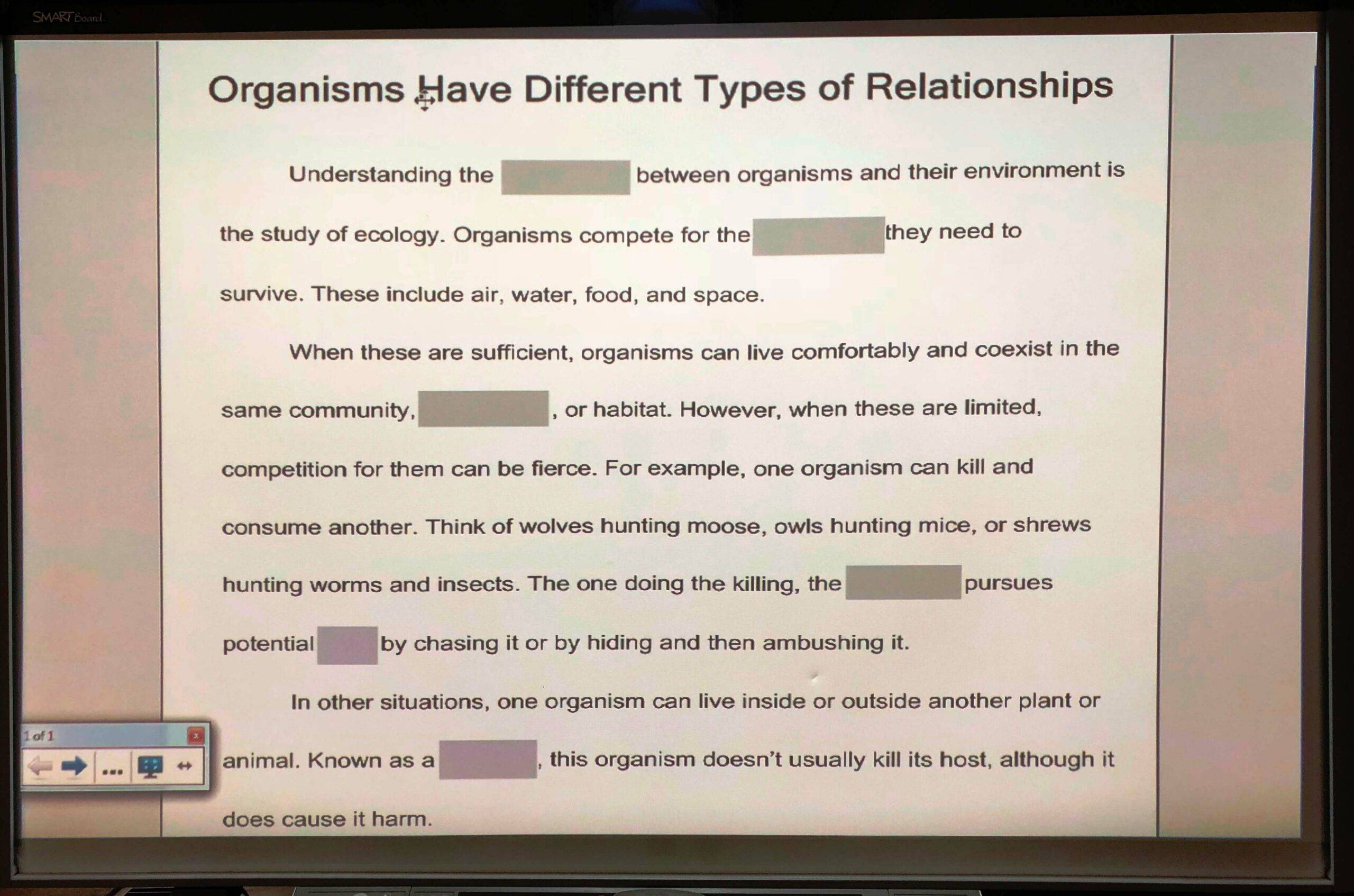Cloze Passage: Smartboard Step 1 Cloze Passage: Smartboard Step 1