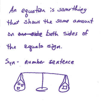 Equation - Student Example of Visual for Vocabulary