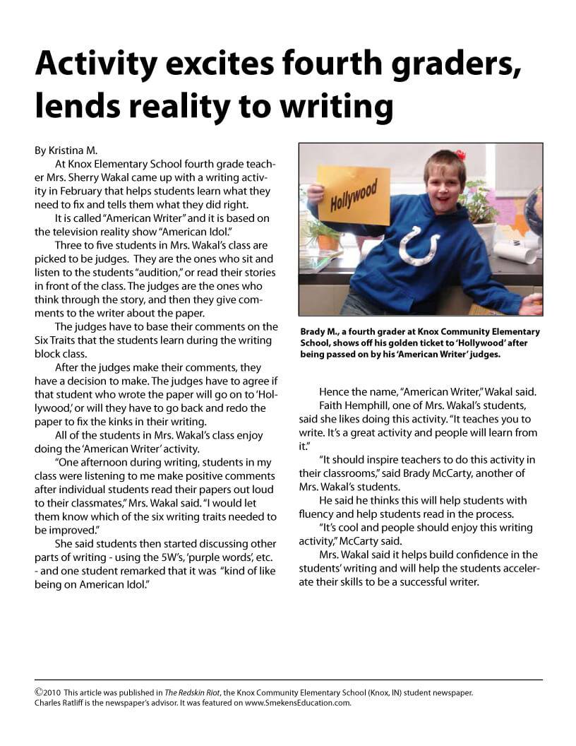 American Idol Activity for Peer Conferencing - Teacher Resource American Idol Activity for Peer Conferencing - Teacher Resource