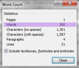 Word Count Box