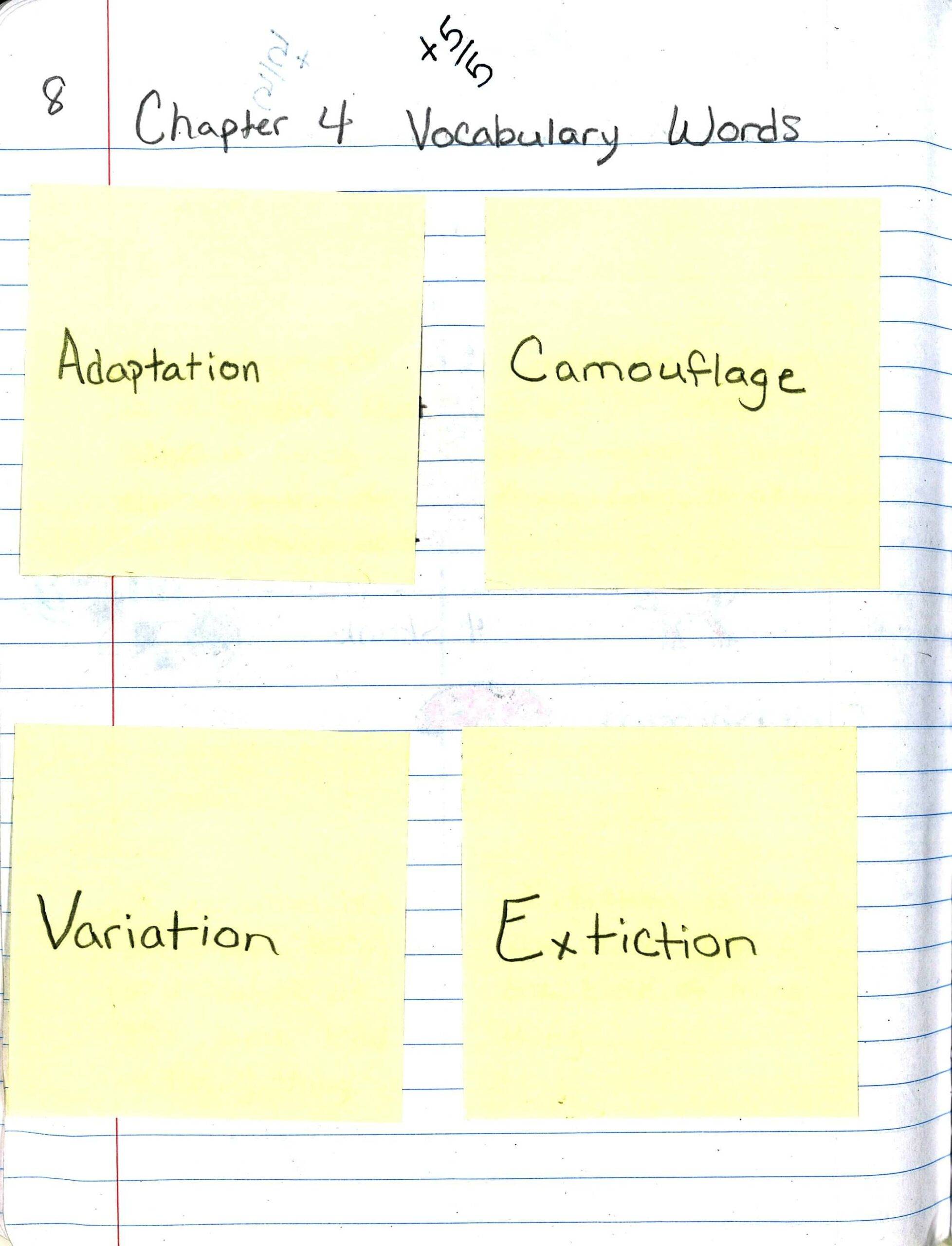 Note-Taking Vocabulary Words - Sticky Note Over Definition