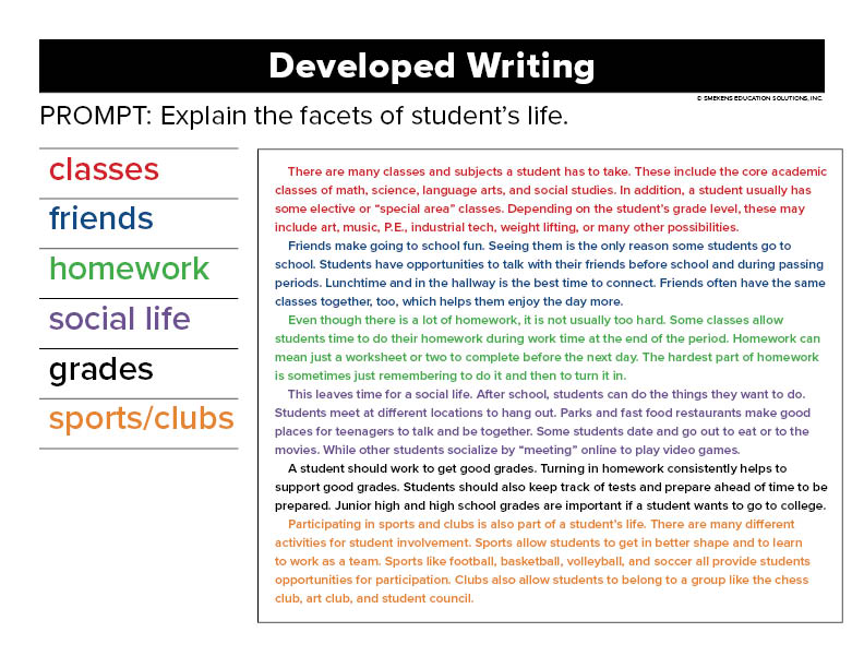 "Developed" Color-Coded Revised Draft Writing Example