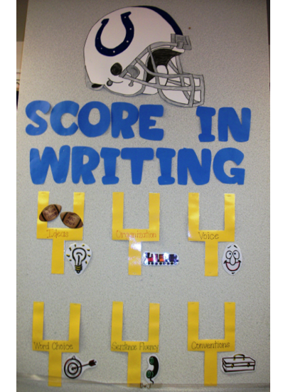 6-Traits Bulletin Board - Score in Writing - Colts - Kim Cain
