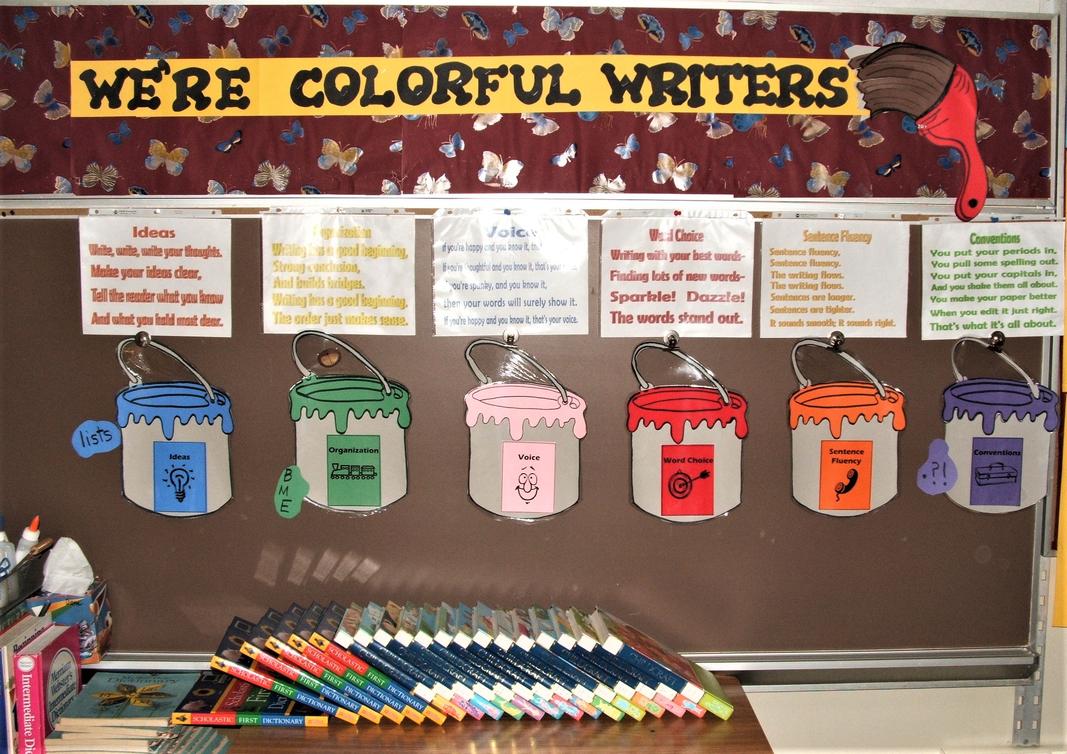 6-Traits Bulletin Board Display - We're colorful writers
