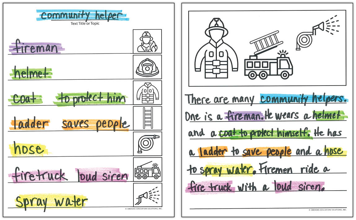March - Stretch details into sentences - Fireman modeled example