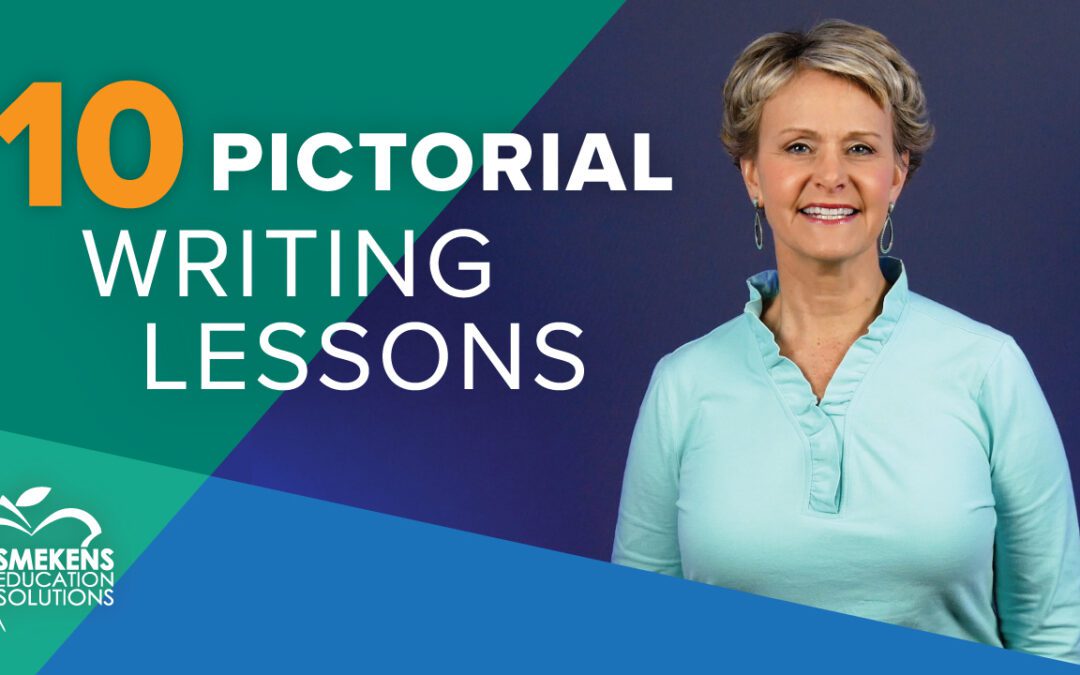 Deliver 10 pictorial writing lessons with sentence-building benefits