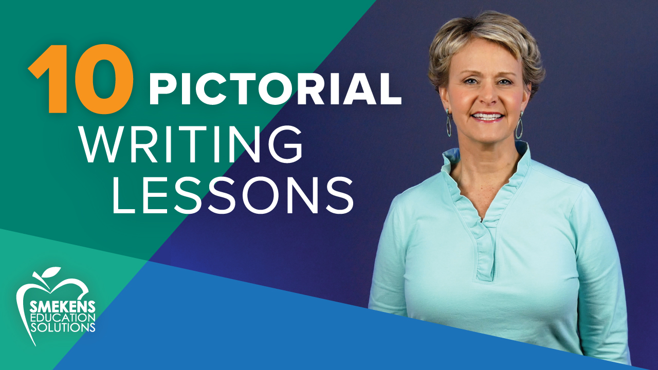 Deliver 10 pictorial-writing lessons with sentence-building benefits