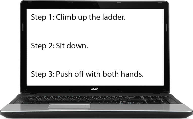 How-to writing sample: How to go down a slide - On-screen sample How-to writing sample: How to go down a slide - On-screen sample