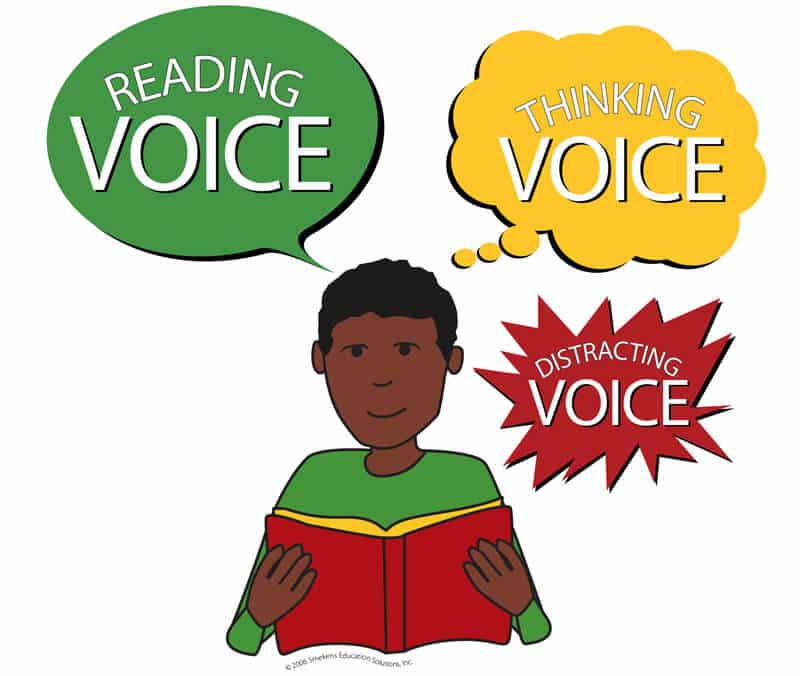 Reader Voices - Reading Voice, Thinking Voice, Distracting Voice - Icons with Words - Version 2