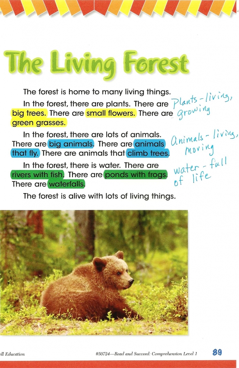 Annotate example for students The Living Forest