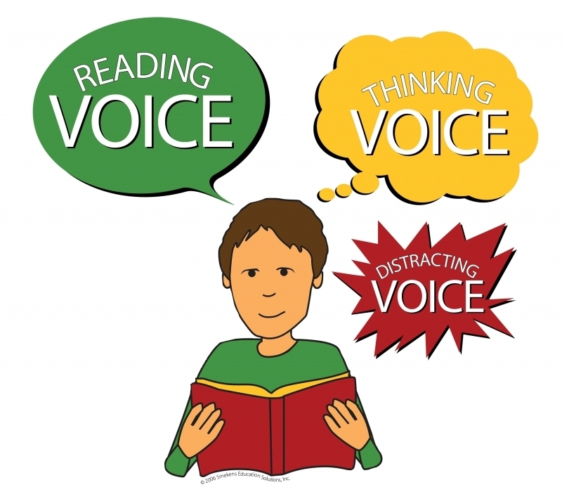 Reading Voice, Thinking Voice, Distracting Voice - Icon with words