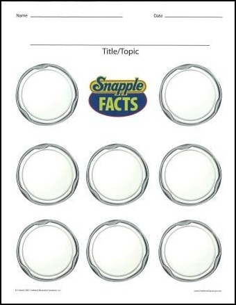 Teach note-taking with Snapple Facts Graphic Organizer