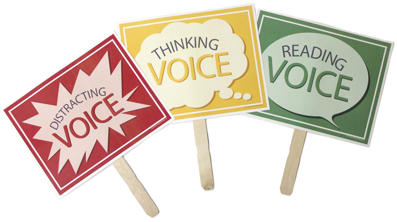Reading Voice, Thinking Voice, & Distracting Voice - Comprehension Voice Signs - Smekens Education Originals Reading Voice, Thinking Voice, & Distracting Voice - Comprehension Voice Signs - Smekens Education Originals