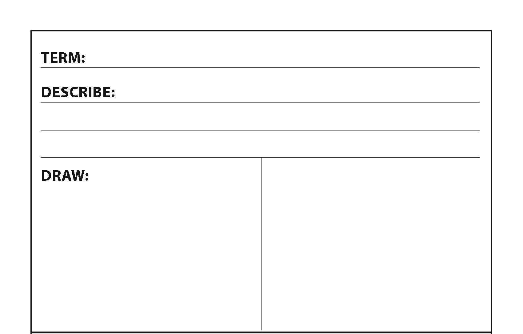 Marzano Model Vocabulary Notebook Template